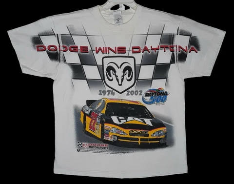 2002 Daytona 500 NASCAR T-Shirt Size XL Ward Burton CAT Dodge Richard Petty STP Cover