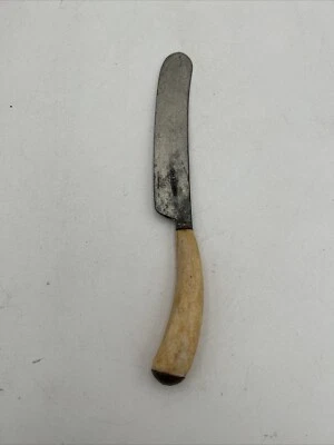 "Cubiertos de cuchillo de cocina antiguos con mango de hueso de 8""" Foto 1 de 4
