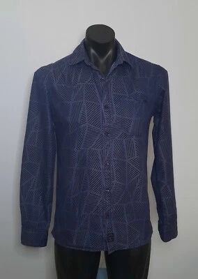 Mossimo Men's Blue Geometric Print Long Sleeve Casual Shirt Size XS - Image 1 of 4