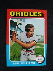 1975 Topps "Mini" Baseball Card # 97 Earl Williams - Baltimore Orioles (EX)