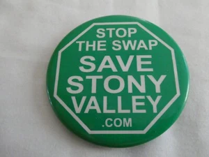 PENNSYLVANIA STOP THE SWAP SAVE STONY VALLEY PINBACK BUTTON - Picture 1 of 2