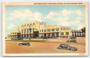 Houston TX Texas - Southern Pacific Lines Grand Central Station - Postcard  1945 - Picture 1 of 2