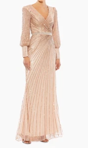 Mac Duggal 5501 Size: 24 BISHOP Sleeve Sequin Dress Copper MSRP 598.00 - Picture 1 of 7