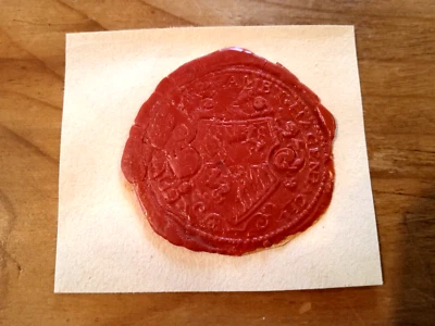 Historischer Siegel Antiker Wachsabguss AMBT HAGENBACH - Bild 1 von 4