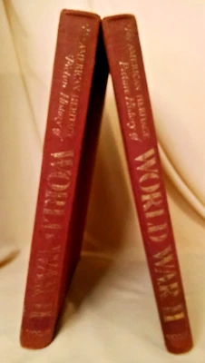 AMERICAN HERITAGE PICTURE HISTORY WORLD WAR II VOL I II SET 2 CL SULZBERGER 1966 - Image 1 of 4