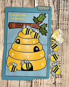 Buzzy Beehive Errorless File Folder Game Phonics Autism Special Ed. Preschool - Picture 1 of 4