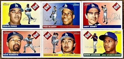2004 Topps Heritage Dodgers Andy Ashby Dave Roberts Kazuhisa Ishii Edwin Jackson Foto 1 de 2