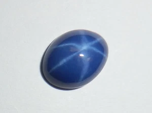 Blue Star Sapphire Oval 10x8 mm Cabochon 6 Rayed Lab-created Opaque 1 piece Lot - Picture 1 of 8