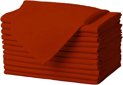 Cloth Napkins - 17 X 17 Inch Burnt Orange Dinner Napkins - Set of 12 Soft & Abso - Image 1 of 4