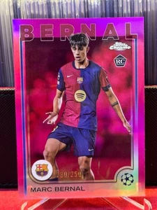 2024-25 Topps Chrome Barcelona RC Marc Bernal Pink Refractor 230/250 - Picture 1 of 3