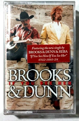 New! Brooks & Dunn If You See Her Cassette 1998 SEALED! Hype Sticker Arista - Image 1 of 3