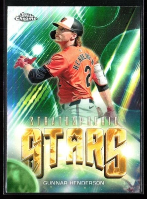 2024 Topps Chrome Update Gunnar Henderson Stratospheric Stars Refractor Orioles - Image 1 of 2