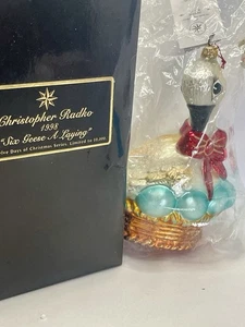 Pensionierter Christopher Radko Ornament SECHS GÄNSE EINE LIEGENDE 98-SP-40 (378) Neu Lesen - Bild 1 von 9