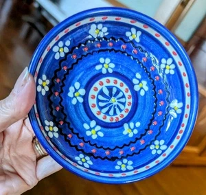 Del Rio Salado Pintado a Mano Azul Tazón Poco Profundo 5.5 pulgadas de Ancho Hecho en España - Imagen 1 de 6
