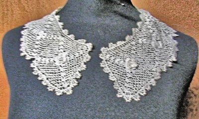 De Colección Dama Vestido Cuello Hecho a Mano Encaje Irlandés 3-D Flor-Pétalos b Foto 1 de 4