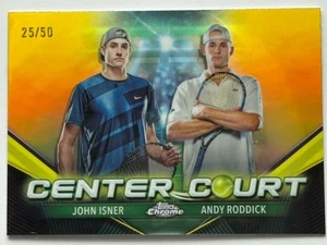 2024 Topps Chrome Tennis John Isner Andy Roddick /50 Gold Refractor Center Court - Picture 1 of 3