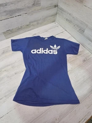 Vintage 1980s Adidas Trefoil T-Shirt Small S Single Stitch Double Sided Made USA - Image 1 of 4