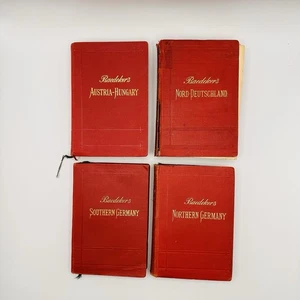 Lot Of 4 Antique Baedeker Travel Guides Austria-Hungary Germany Nord-Deutschland - Picture 1 of 24