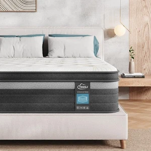 Twin Size Mattress 10 Inch, Gel Memory Foam Hybrid Mattress with Medium Firm ... - Picture 1 of 7