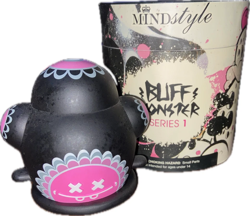 Buff Monster Series 1 2007 vinilo arte juguete Mindstyle Kidrobot negro rosa raro Foto 1 de 1