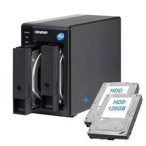 QNAP TR-002 DAS Storage 2-Bay HDD 240GB (2x120GB) RAID Dual Slot 3.5" USB-C - Picture 1 of 6