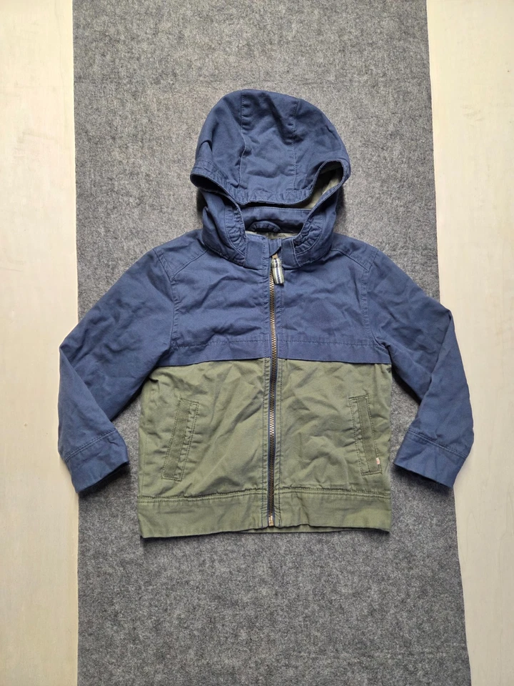 Chaqueta con Capucha Genuina para Niños Talla 5T Bloque de Color Cremallera Completa Puffer Informal Chaqueta de Invierno Foto 1 de 4