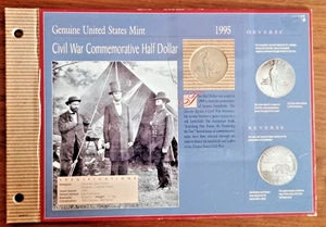 US Mint Civil War Commemorative Half Dollar 1995 Collectors Card - Picture 1 of 2