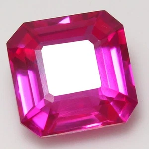 Natural 7.60 Ct Certified Utah Red Beryl Bixbite 11x11 MM Asscher AAA+ Gemstone - Picture 1 of 6