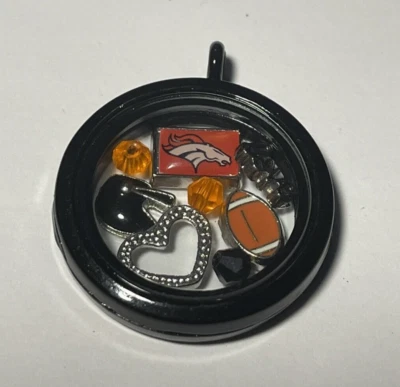 Medallón Denver Broncos NFL Memory Charm con cadena de 22 pulgadas NUEVO Foto 1 de 3