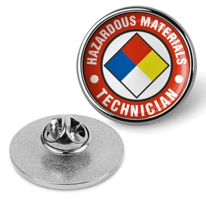 Tecnico Materiali Pericolosi con Simbolo NFPA Cappello Spilla Bavero Tuta Camicia -Argento - Foto 1 di 3