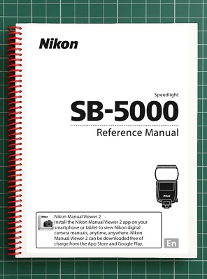 Nikon SB-5000 — Guía del manual de referencia del usuario — 199 páginas — Impreso y encuadernado en EE. UU. Foto 1 de 4