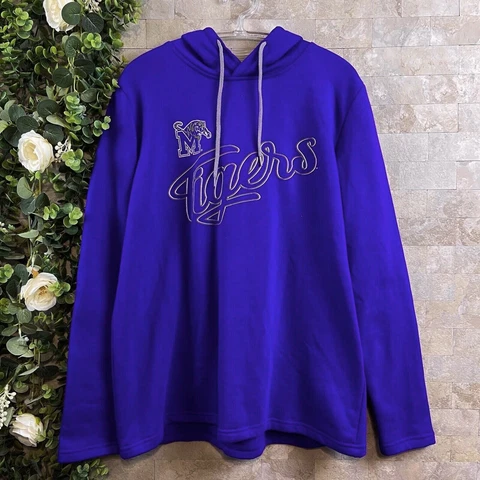 University of Memphis Tigers Sweatshirt Hoodie • Blue Gray NCAA Colosseum Large Cover