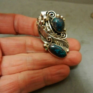 RARE NAVAJO T. HASTEEN BISBEE TURQUOISE & STERLING RING, SZ 8 , AZ ESTATE FRESH - Picture 1 of 8