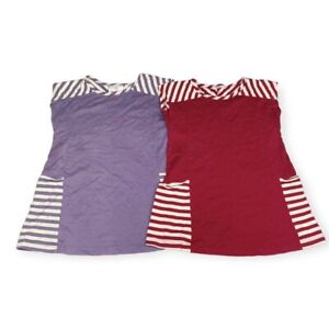 Hanna Andersson T Shirt Dress Bundle Toddler 2-3 Red / Purple Striped