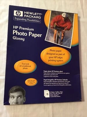 HP Premium Photo Paper Glossy 15 Sheets 8.5 x 11 - Image 1 of 2