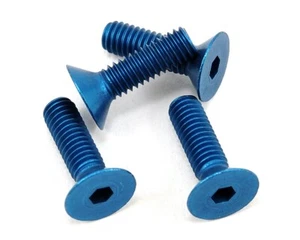 Team Associated Screws 4x14 mm FHCS blue aluminum ASC8571  - Bild 1 von 2