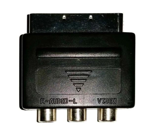 AV / RCA TO SCART ADAPTOR (TV Adapter) For SNES Gamecube N64 Wii PS1 PS2 PS3 A - Image 1 of 1
