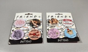 LOT OF 2 SETS OF FRIENDS TV SERIES LICENSED 1.25" PINBACK BUTTONS  - Picture 1 of 5