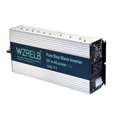 2500W Pure Sine Wave Inverter 12V to 110V 220V Power Converter Truck Home RV Car - Image 1 of 4