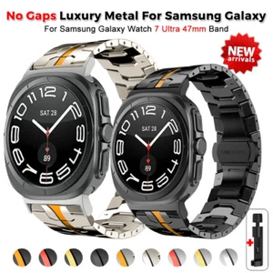 Correa de acero inoxidable de lujo para Samsung Galaxy Watch 7 Ultra 47 mm correa sin huecos - Imagen 1 de 17