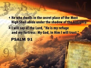 Psalm 91 Poster Bible Scripture Quote Inspirational Art Print (24x18) - Picture 1 of 2