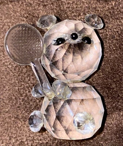 Crystal ZOO  Teddy Bear Figurine Vintage, Retired ZOO tennis - Picture 1 of 2