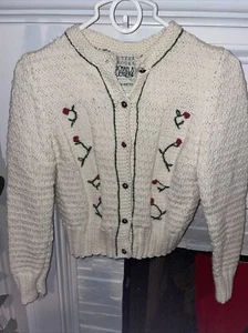 Michaela Buerger  Hand Knit Wool Cardigan Sz a beautiful - Picture 1 of 2