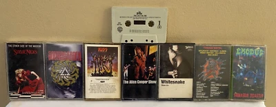 8 Rock 'N Roll (EXODUS, WHITESNAKE, KISS, THRASH & MORE!) Cassette Tapes BUNDLE! - Image 1 of 4
