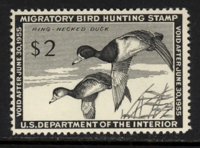 SCOTT RW21 1954 $2 RING-NECKED DUCKS DUCK STAMP ISSUE MNH OG VF CAT $85! - Image 1 of 2