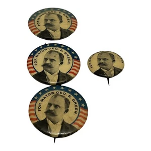 LOTTO SPILLA POLITICA LOCALE SINDACO anni 1890 George E. Green BINGHAMTON NY 1894-98 - Foto 1 di 2
