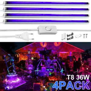 4x 120cm T8 36W UV Tube Komplettset Schwarzlicht Röhre Schwarzlichtlampe set DHL - Bild 1 von 21