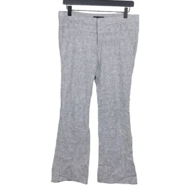 Pantalones acampanados Forever 21 Vintage Y2K para mujer de lino algodón a rayas tiro bajo Foto 1 de 4