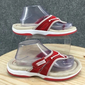 Easy Street Sandals Womens 10 M Slide Red Slip On Toe Post Casual Open Toe Low - Picture 1 of 16