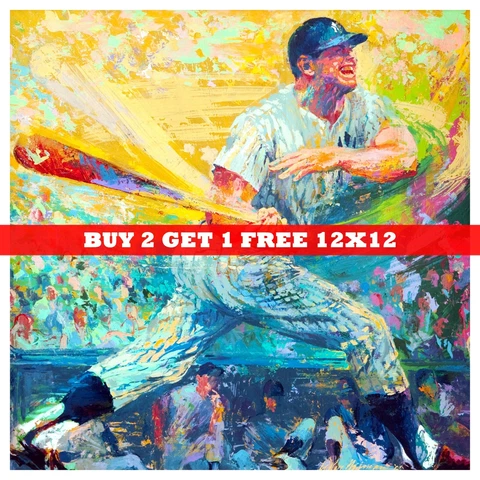 Mickey Mantle, New York Yankees,  LeRoy Neiman Reproduction 12x12 Cover